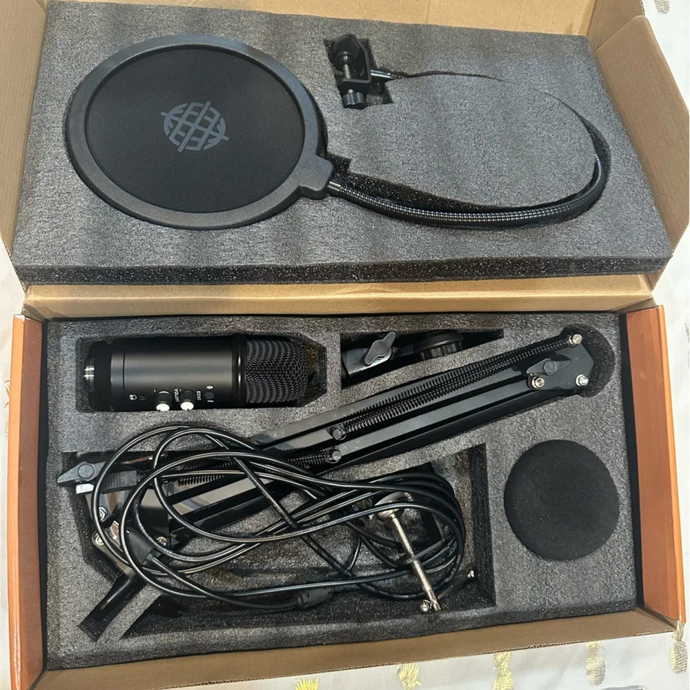 Khpol USB Professional Condenser Microphone, Computer PC Kit Adjustable Arm. NIB